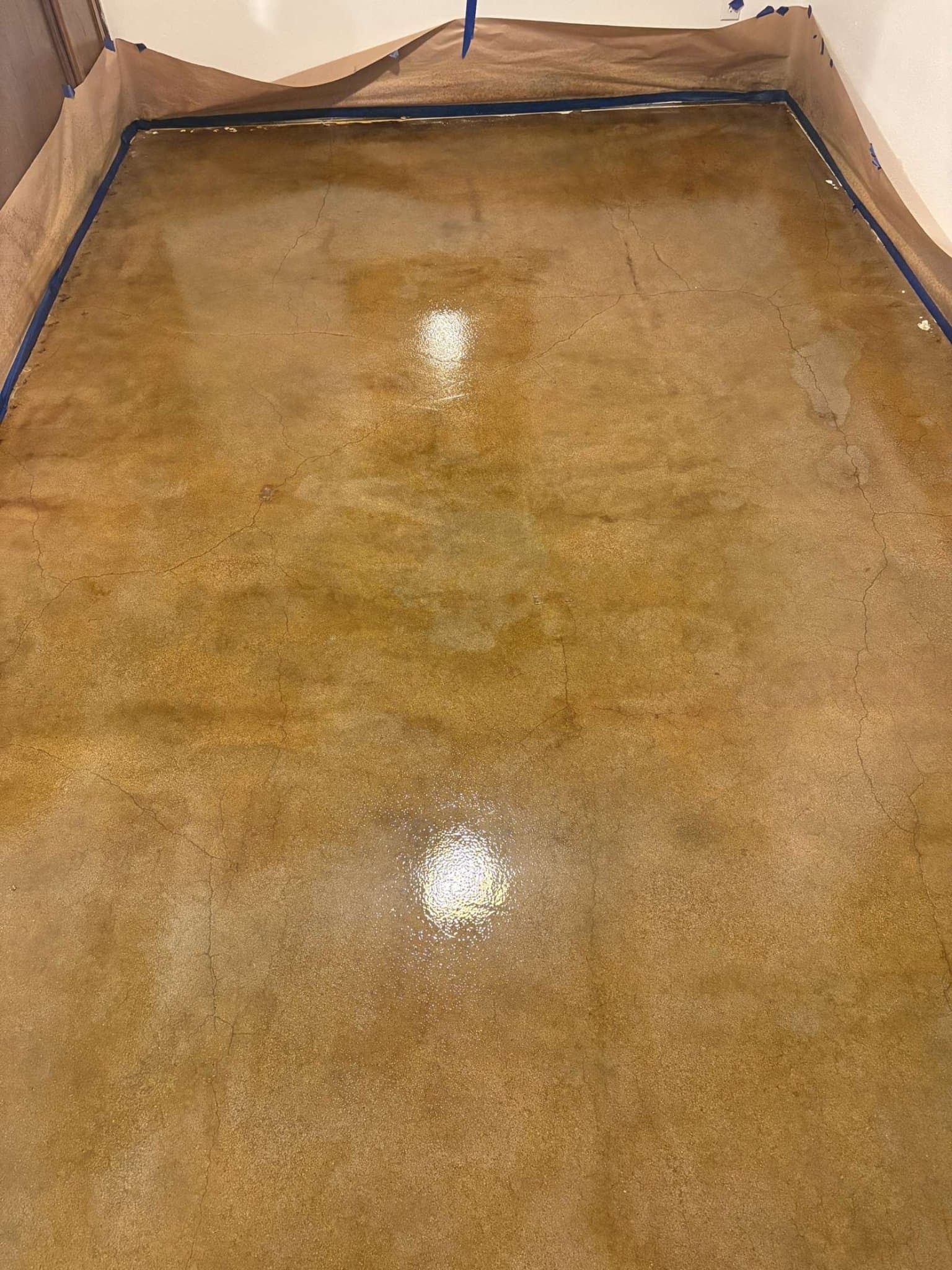Warm stained concrete finish